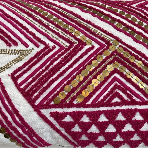 NWT 2 Anthropologie bohemian sequin pattern pillow - Picture 3 of 9